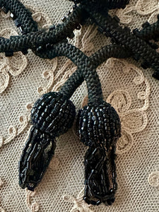 Antique Hand Sewn Glass Beaded and Tassel Embellishment