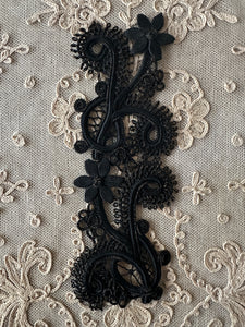 Antique Hand Sewn Cord Applique Pair