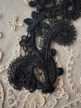 Load image into Gallery viewer, Antique Hand Sewn Cord Applique Pair