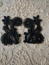 Load image into Gallery viewer, Antique Hand Sewn Cord Applique Pair