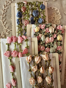 Antique French Rococo Silk Roses Trim Four Different
