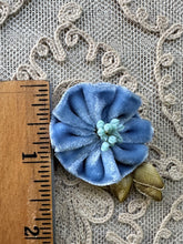 Load image into Gallery viewer, Antique Ribbon Work Velvet Flower Applique