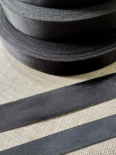 Vintage Midnight Black Satin Ribbon