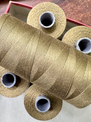 Vintage Silk Sewing and Embroidery Thread Antique Gold