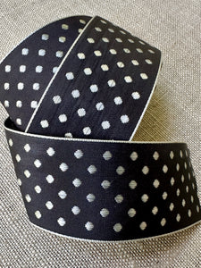 Vintage Woven Polka Dot Vintage Ribbon in Two Widths