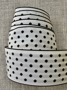 Vintage Woven Polka Dot Vintage Ribbon in Two Widths