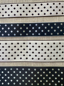 Vintage Woven Polka Dot Vintage Ribbon in Two Widths