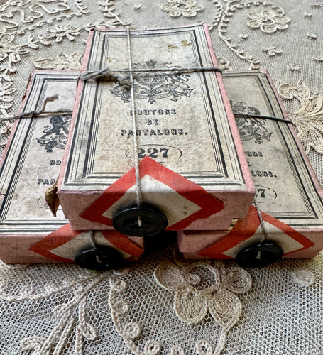 Antique  Box of French Pantaloon Buttons