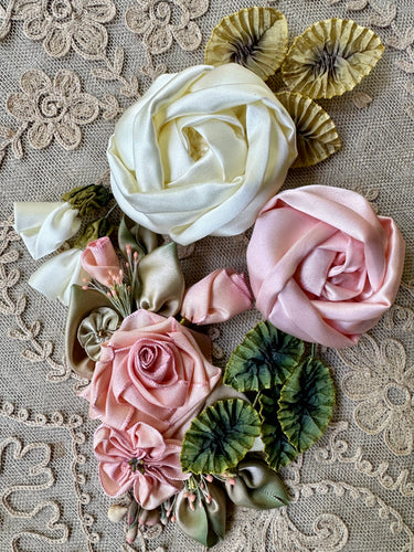 Ribbon Work Roses and Flowers