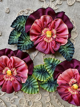 Load image into Gallery viewer, French Ombre Ribbon Work Pansy Corsage Plum Ombre