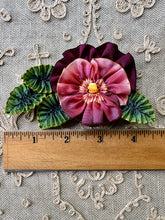 Load image into Gallery viewer, French Ombre Ribbon Work Pansy Corsage Plum Ombre