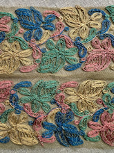 Load image into Gallery viewer, Antique Hand Embroidered Cord on Net