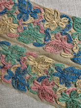 Load image into Gallery viewer, Antique Hand Embroidered Cord on Net