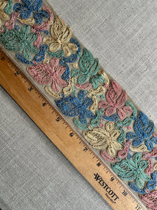 Antique Hand Embroidered Cord on Net