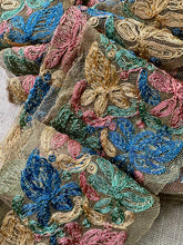 Load image into Gallery viewer, Antique Hand Embroidered Cord on Net