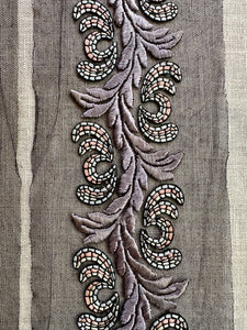 Antique Very Fine Hand Embroidered Panel