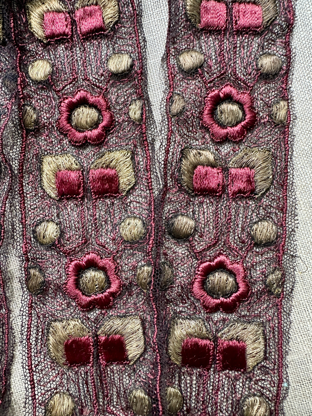 Antique Embroidered Length with  Padded Gold Metal Threads