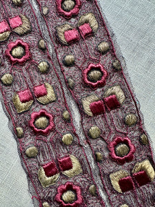 Antique Embroidered Length with  Padded Gold Metal Threads