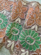 Load image into Gallery viewer, Antique Embroidered Cord on Net Wide Scallops
