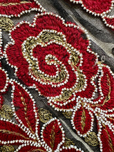 Load image into Gallery viewer, Antique Embroidered Net with Glass Beads