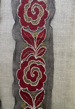 Load image into Gallery viewer, Antique Embroidered Net with Glass Beads