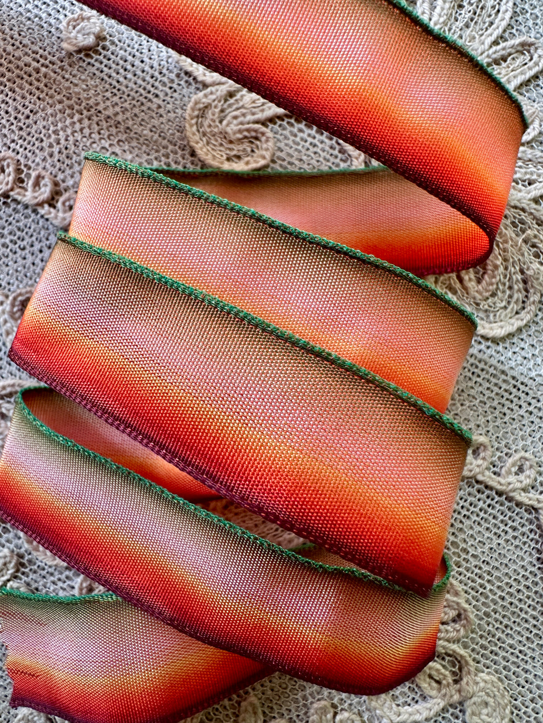 Vintage Iridescent French Ombre Ribbons with Copper Wire