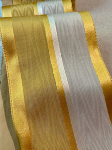 Vintage Moiré Ribbon Gold and Ivory