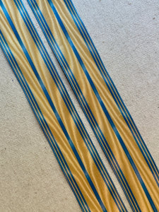 Vintage Moiré Military Ribbon Blue and Gold