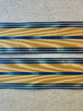 Load image into Gallery viewer, Vintage Moiré Military Ribbon Blue and Gold