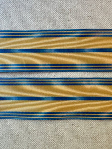 Vintage Moiré Military Ribbon Blue and Gold