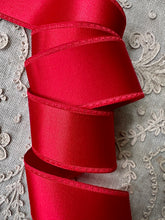 Load image into Gallery viewer, Vintage Lustrous Red Satin Ribbon