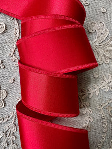 Vintage Lustrous Red Satin Ribbon