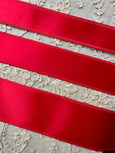 Vintage Lustrous Red Satin Ribbon