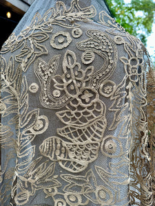 Tamboured Net Lace Yardage- French
