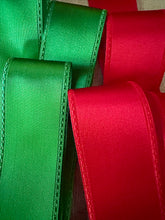 Load image into Gallery viewer, Vintage Lustrous Satin Ribbon Red or Emerald Green