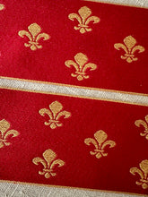 Load image into Gallery viewer, Vintage Red and Gold Fleur de Lis Trim