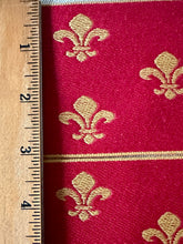 Load image into Gallery viewer, Vintage Red and Gold Fleur de Lis Trim