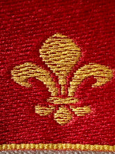 Load image into Gallery viewer, Vintage Red and Gold Fleur de Lis Trim