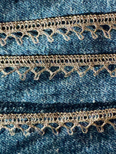 Load image into Gallery viewer, Vintage Petite Gold Metal Lace