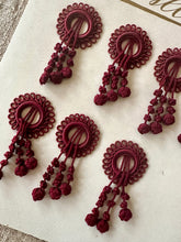 Load image into Gallery viewer, Antique Hand Sewn Cord Appliques with Dangles