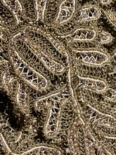 Load image into Gallery viewer, Antique Gold Metal and Glass Beaded Applique Trim Yardage