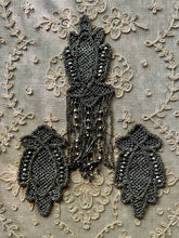 Load image into Gallery viewer, Circa 1920's Hand Beaded Silver Glass Appliques