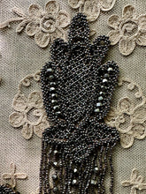 Load image into Gallery viewer, Circa 1920's Hand Beaded Silver Glass Appliques