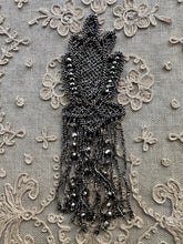 Load image into Gallery viewer, Circa 1920's Hand Beaded Silver Glass Appliques