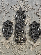 Load image into Gallery viewer, Circa 1920's Hand Beaded Silver Glass Appliques
