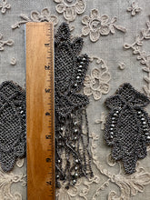 Load image into Gallery viewer, Circa 1920's Hand Beaded Silver Glass Appliques