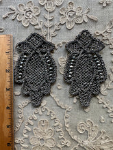 Load image into Gallery viewer, Circa 1920's Hand Beaded Silver Glass Appliques