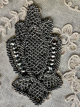 Load image into Gallery viewer, Circa 1920's Hand Beaded Silver Glass Appliques