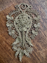 Load image into Gallery viewer, Antique Hand Sewn Silver Metal Applique