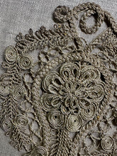 Load image into Gallery viewer, Antique Hand Sewn Silver Metal Applique
